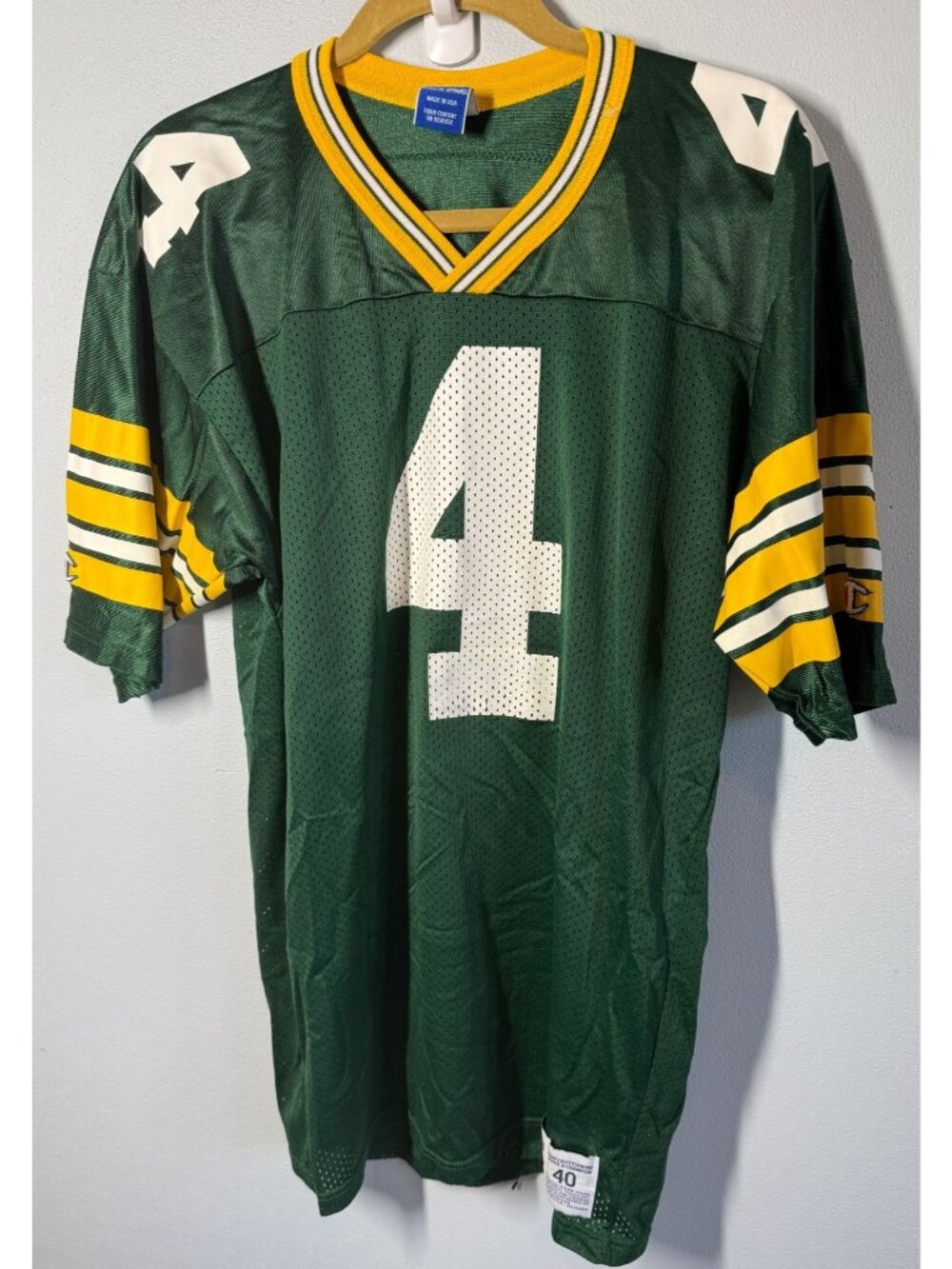 VTG Champion Green Bay Packers Brett Favre #4 Football Jersey NFL Mens Size 40